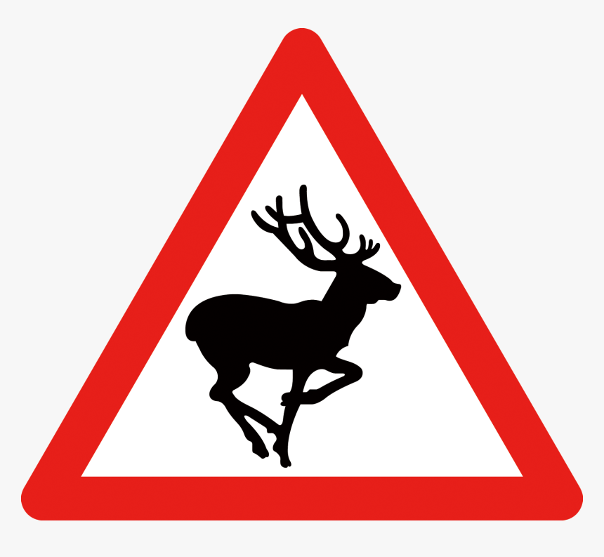 Horse Wildlife Warning Sign Traffic Sign - Wild Animals Road Sign, HD Png Download, Free Download