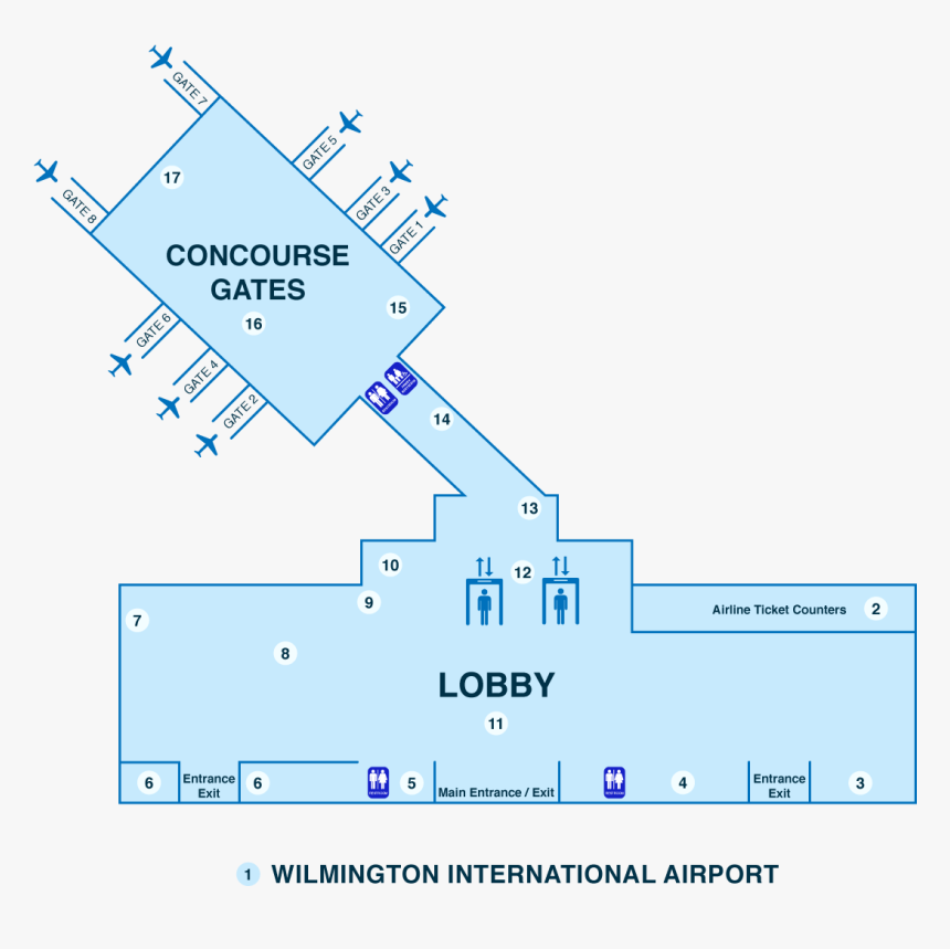 Wilmington International Airport Map, HD Png Download, Free Download