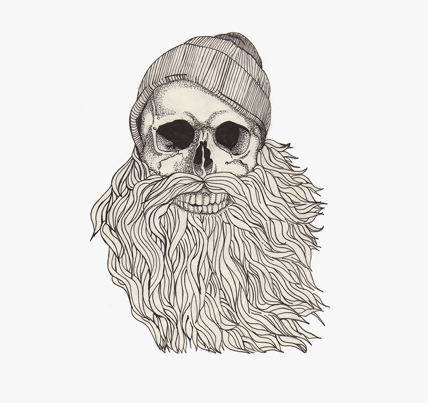 Half Skull Png , Png Download - Skulls With Beard Png, Transparent Png, Free Download