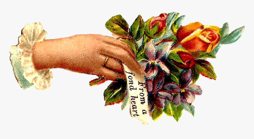 Hand Wishes Vintage - Flower Hand Vintage Png, Transparent Png, Free Download