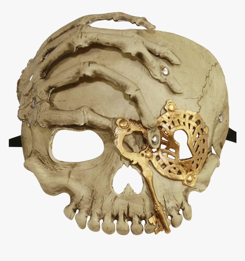 Gold Lock And Key Skull Mask - Skull, HD Png Download, Free Download