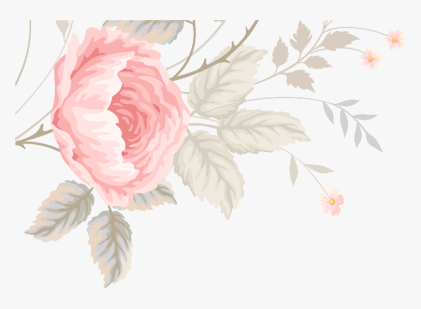 #flowers #vinesandleaves #leaves #nature #vintage #pink - Garden Roses, HD Png Download, Free Download