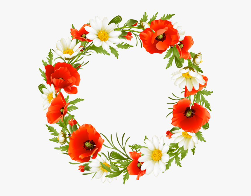 Red Flower Wreath Png, Transparent Png, Free Download
