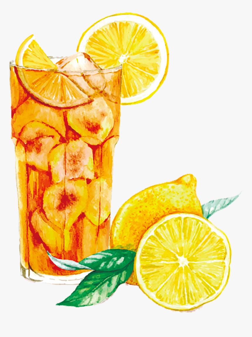 Transparent Juice Png - Ice Lemon Tea Drawing, Png Download, Free Download