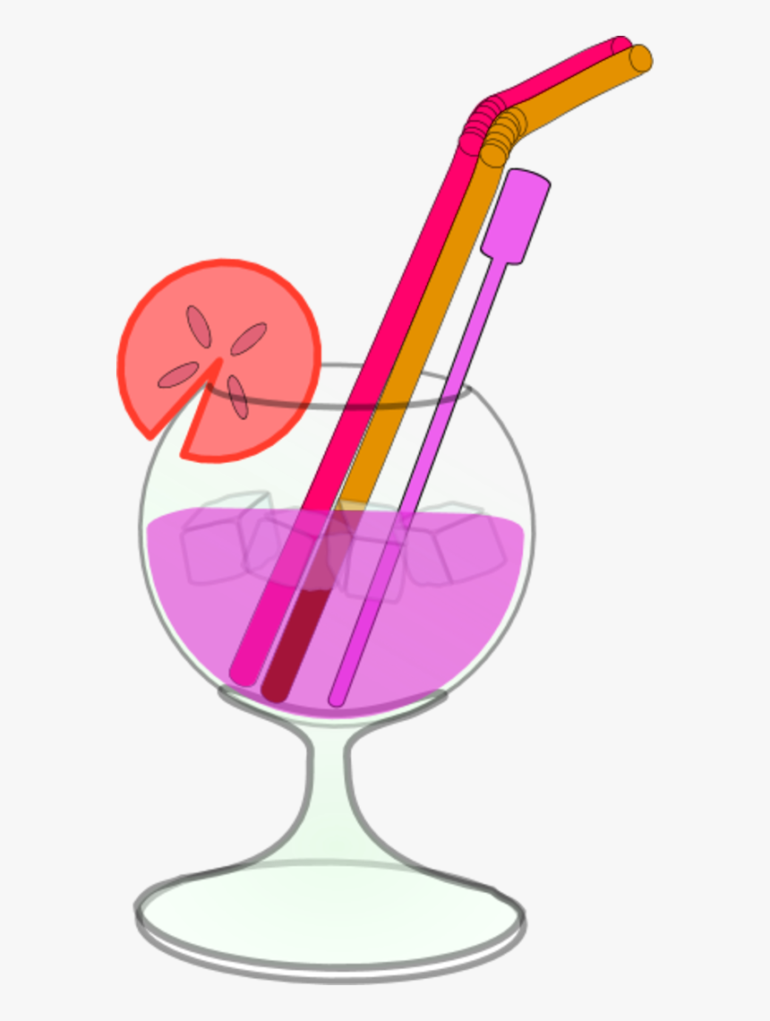 Glass Juice Straw Lemon Ice, HD Png Download, Free Download