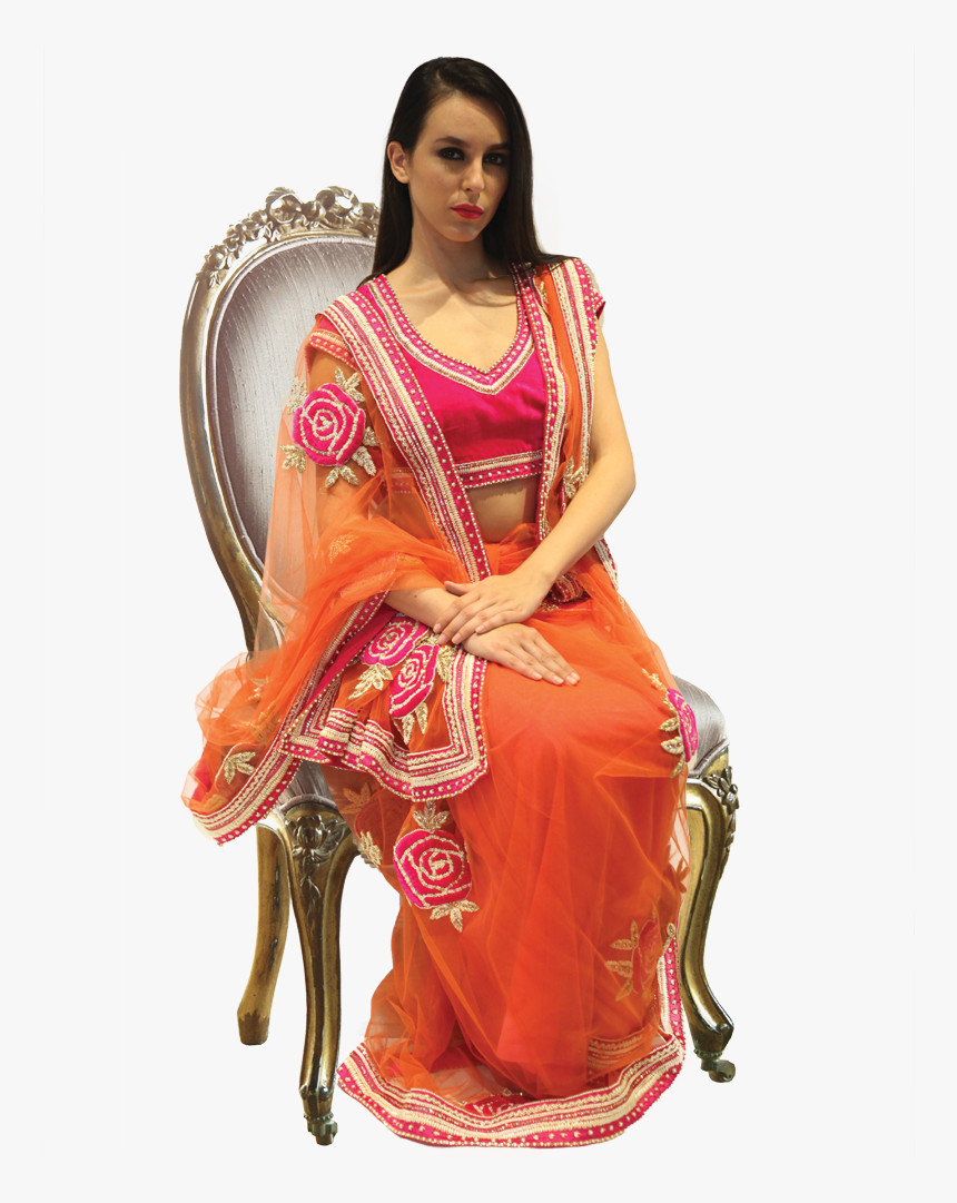 Clip Freeuse Stock Transparent Saree Orange, HD Png Download, Free Download