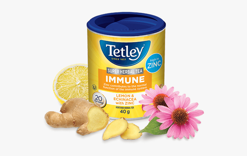 Tetley Super Herbal Immune With Zinc - Tetley Immune Tea, HD Png Download, Free Download