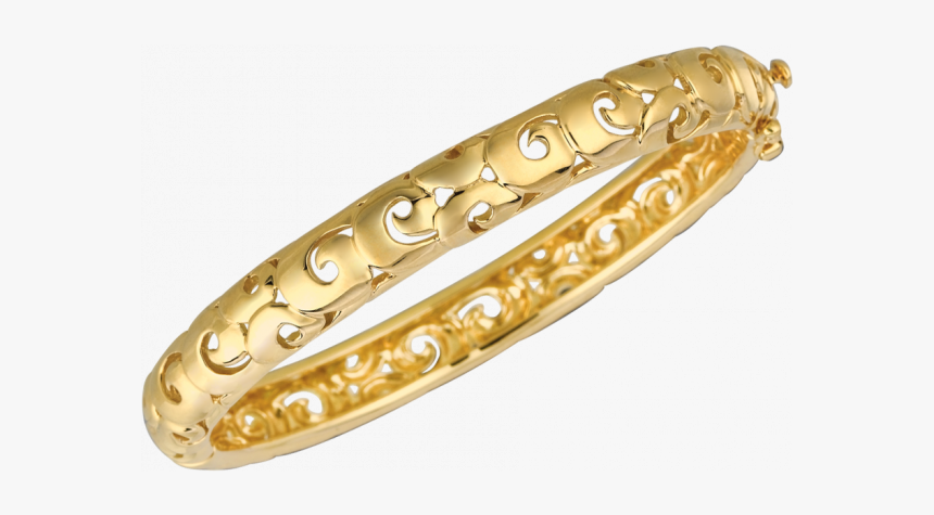 18kt Yellow Gold Arabesque Bangle - Bangle, HD Png Download, Free Download