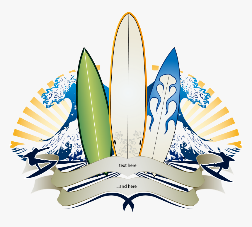 Big Wave Surfing Banner Surfboard - Surf Board Png, Transparent Png, Free Download