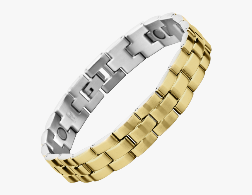 Stainless Steel Men"s Bracelet With Gold Plated Outer - Bracelet For Men Png, Transparent Png, Free Download