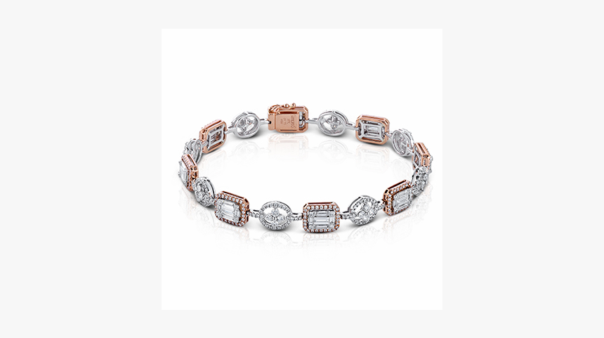 18k White & Rose Gold Bracelet Diamonds Direct St - Bracelet, HD Png Download, Free Download