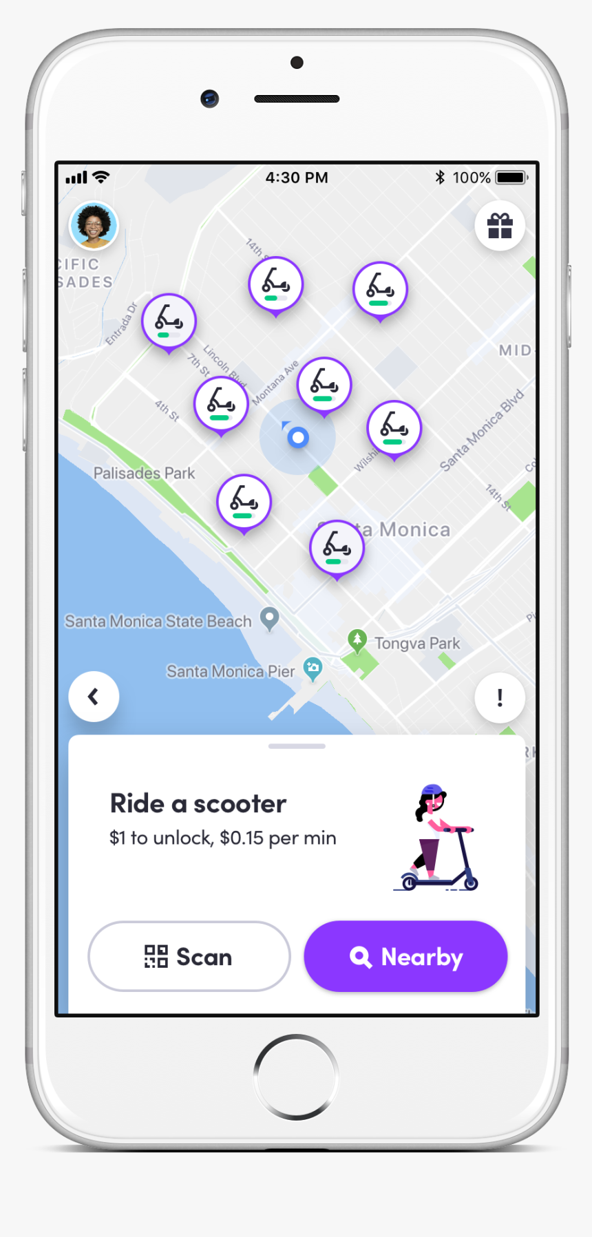 Lyft Scooter Riding App, HD Png Download, Free Download