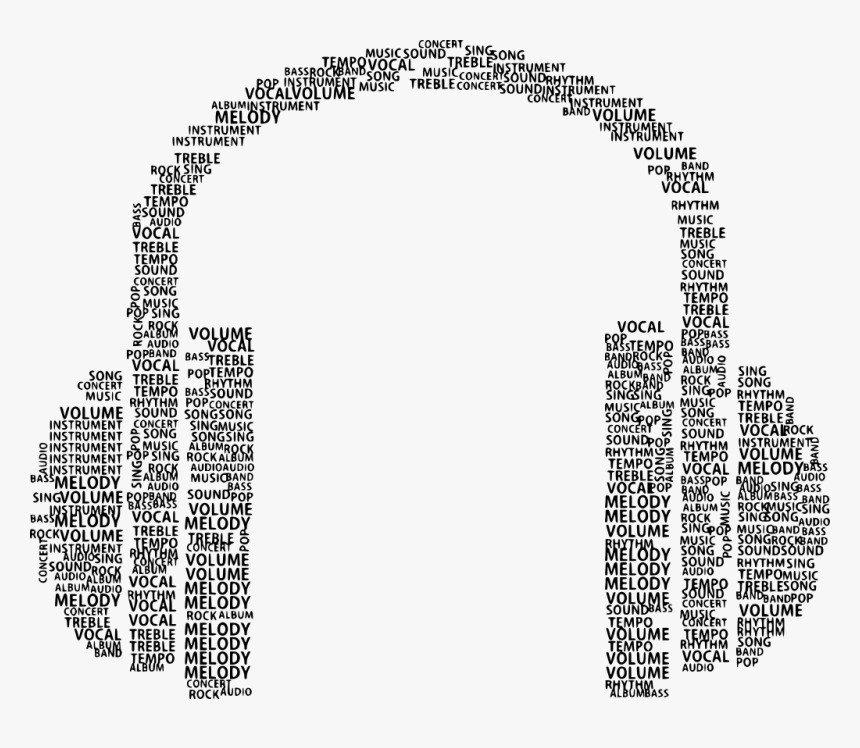 Typography Head Phone Png, Transparent Png, Free Download