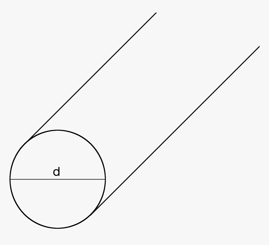 Drawing Of A Pipe Showing The Diameter And Length - Pipe Volume Calculator, HD Png Download, Free Download