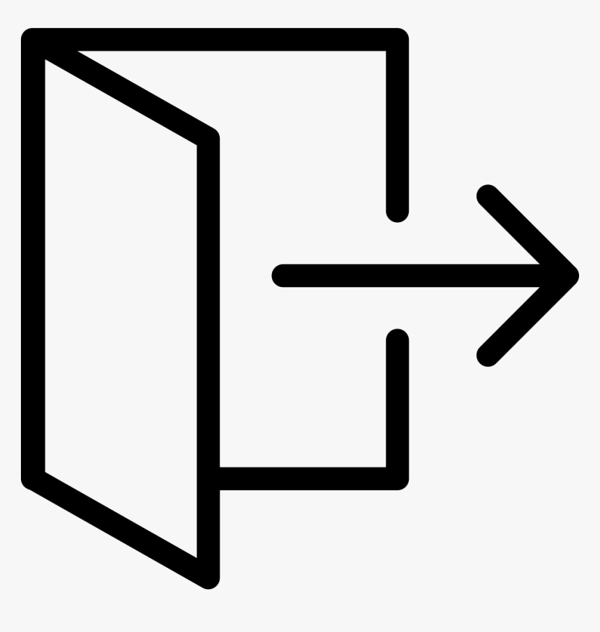 Thin Logout Exit Door Comments - Exit Open Door Icon, HD Png Download, Free Download