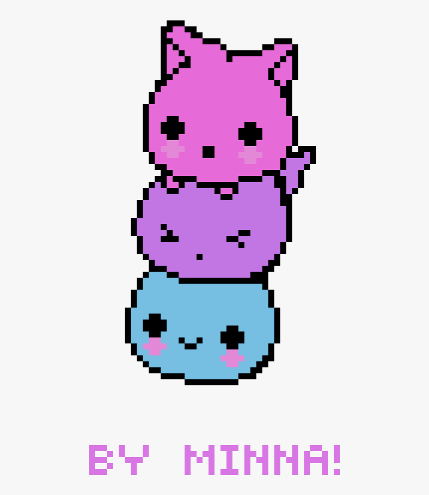 Kawaii Cat Blobs - Cute Pixel Art, HD Png Download, Free Download