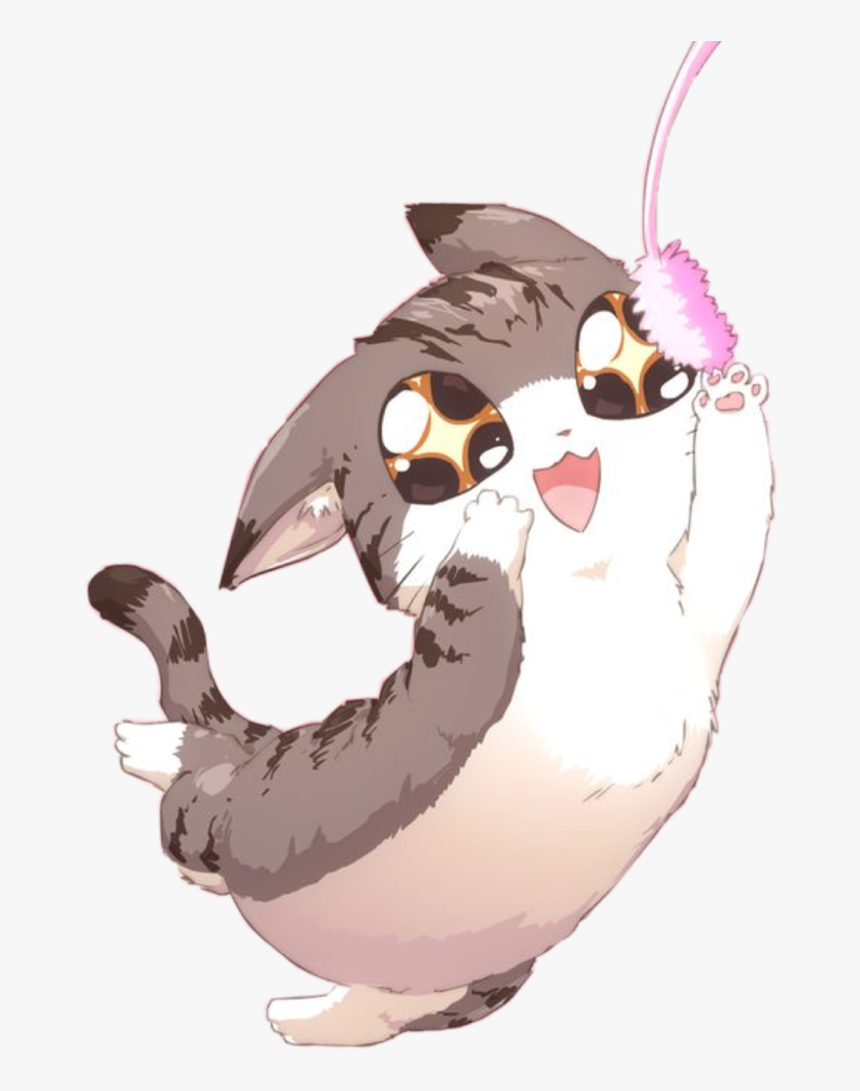 Anime Cat Love Cute Kawaii Happy Manga Chibi Cute Anime Cat Hd Png Download Kindpng