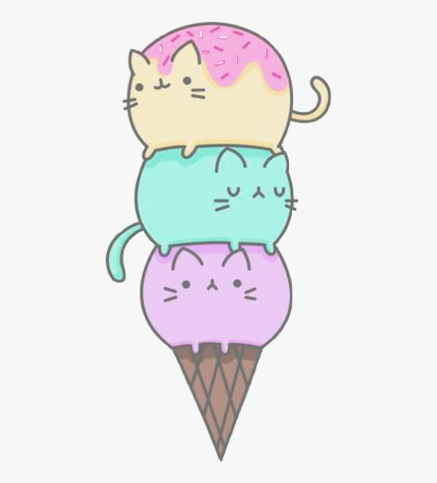 Transparent Pusheen Cat Png - Cute Ice Cream Cat, Png Download, Free Download