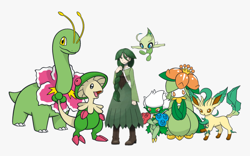 Pokémon Types Pokémon Trainer - Grass Pokemon Team, HD Png Download, Free Download