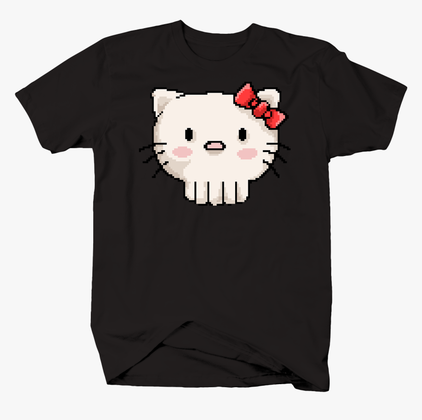 Kitty Cat With Bow Cute And Kawaii Retro Gaming Pixel - Socks And Sandals T Shirt, HD Png Download, Free Download