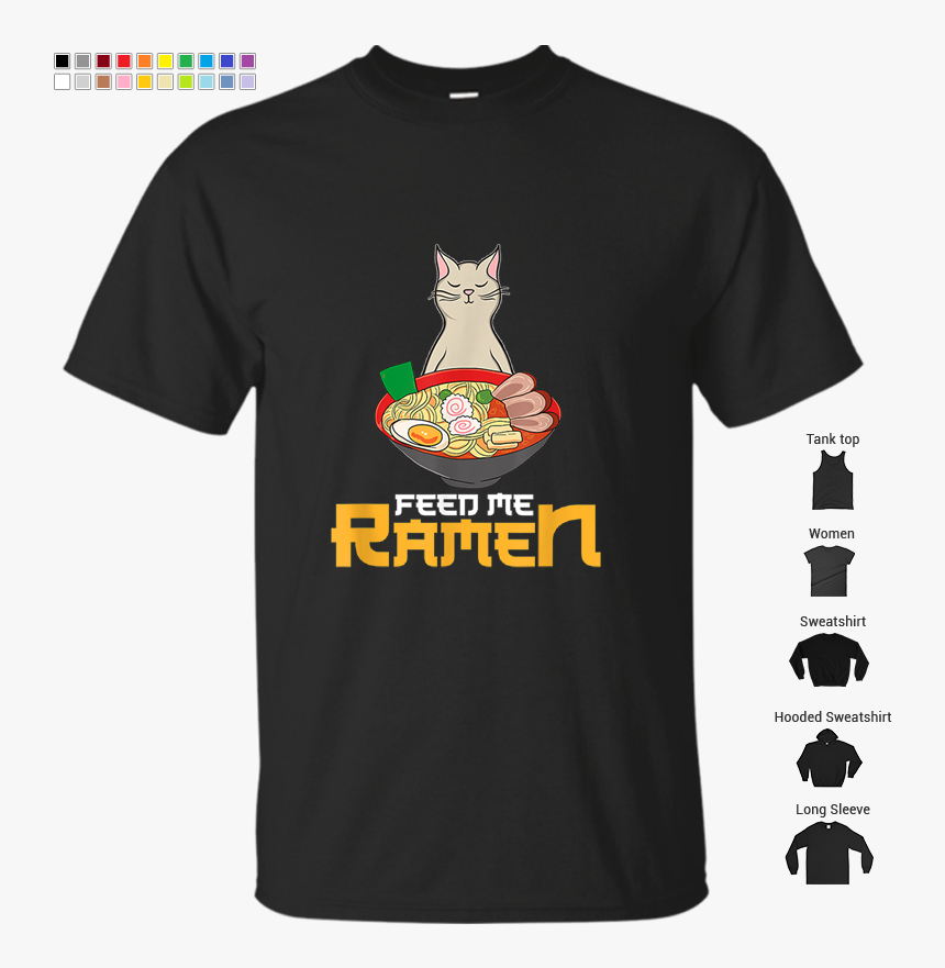 Kitten Feed Me Ramen Kawaii Anime Cat Soup Bowl T-shirt - T-shirt, HD Png Download, Free Download