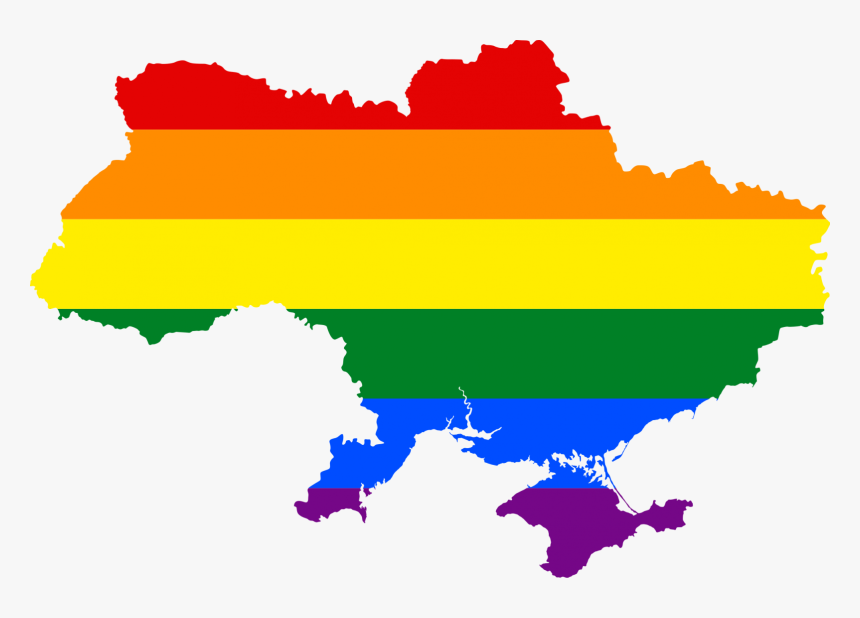 Lgbt Flag Map Of Ukraine - Ukraine Ssr Flag Map, HD Png Download, Free Download