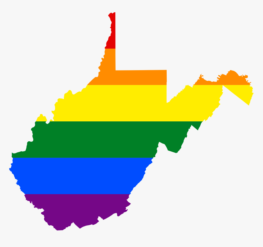 Lgbt Flag Map Of West Virginia - West Virginia State, HD Png Download, Free Download