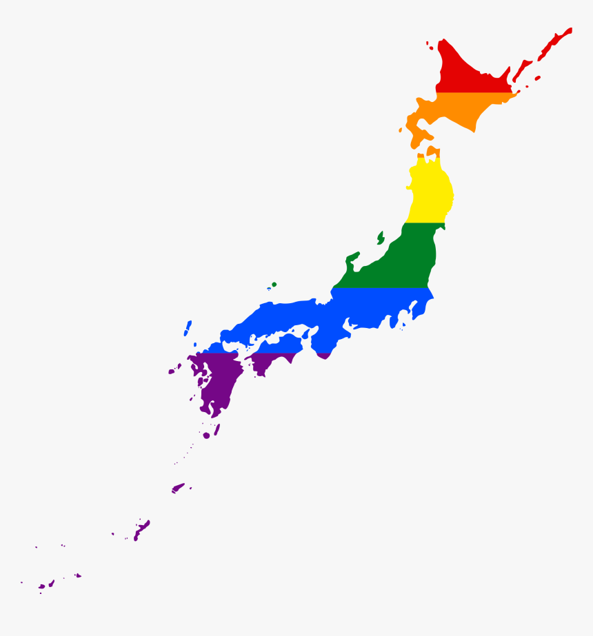 Lgbt In Japan - Rainbow Map Of Japan, HD Png Download, Free Download