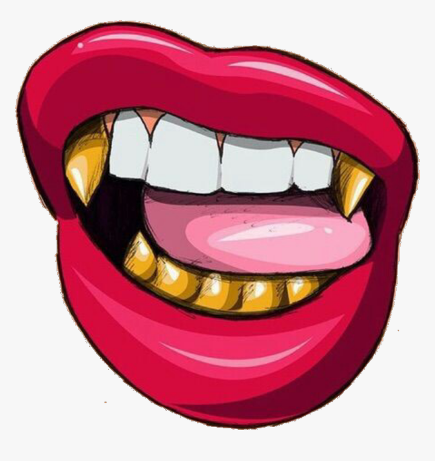 #boca #png - Cartoon Lips With Grill, Transparent Png, Free Download