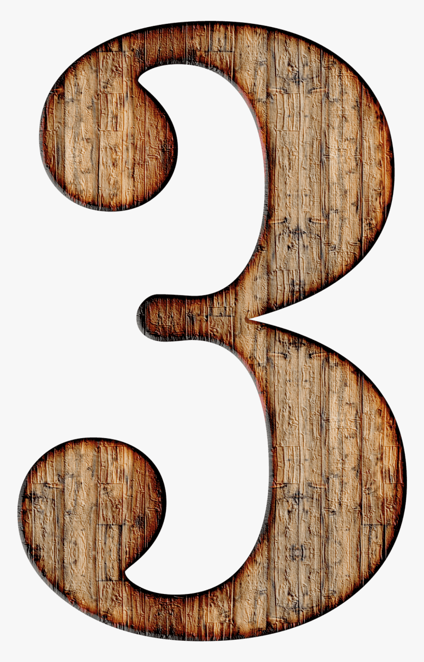 Wooden Number - Number 3 Numerology, HD Png Download, Free Download