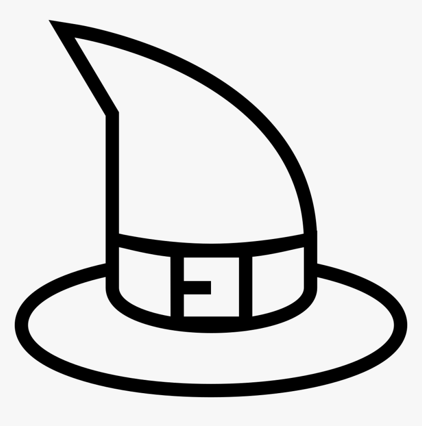 Halloween Witch Hat Outline - Small Witch Hat Drawing, HD Png Download, Free Download