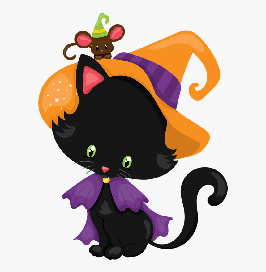 Pin By Marina ♥♥♥ On Halloween Iii - Cute Halloween Black Cat Clipart, HD Png Download, Free Download