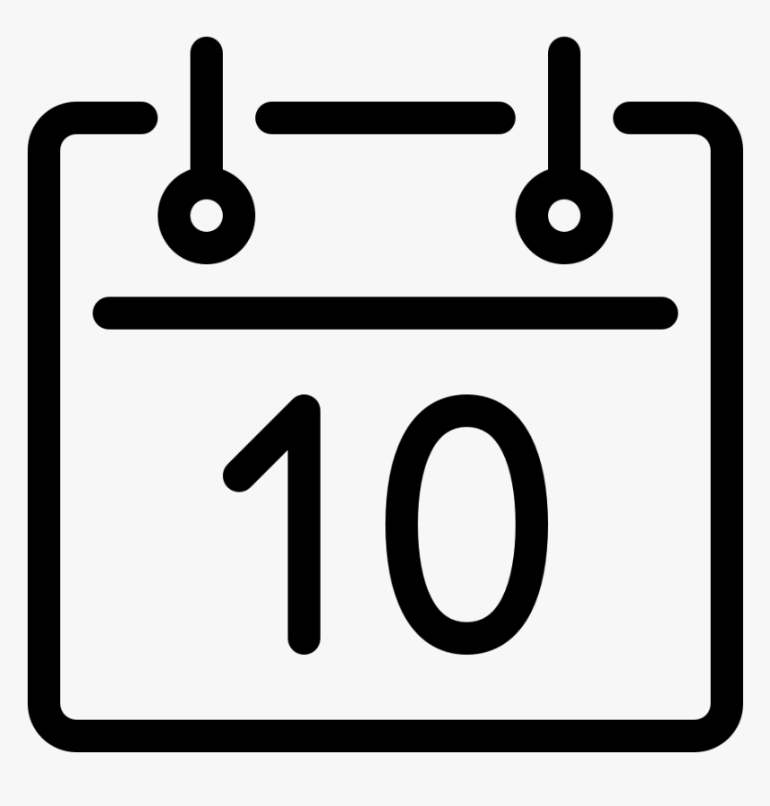 Calendar Date 10 Calendar Date 10 Calendar Date - 1o Jan Calendar Icon, HD Png Download, Free Download