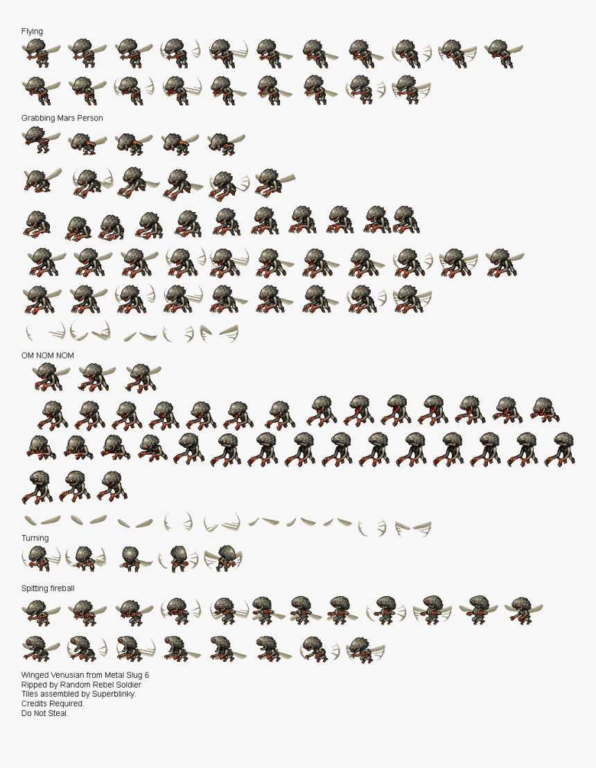 Winged Venusian - Metal Slug Custom Sprites, HD Png Download, Free Download