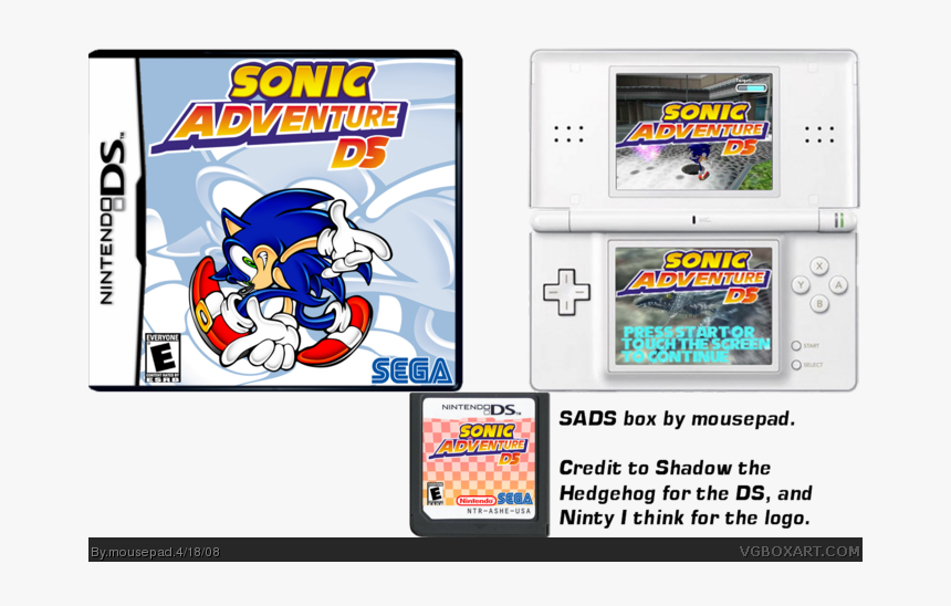 Sonic Adventure Ds Box Art Cover - Sonic The Hedgehog, HD Png Download, Free Download