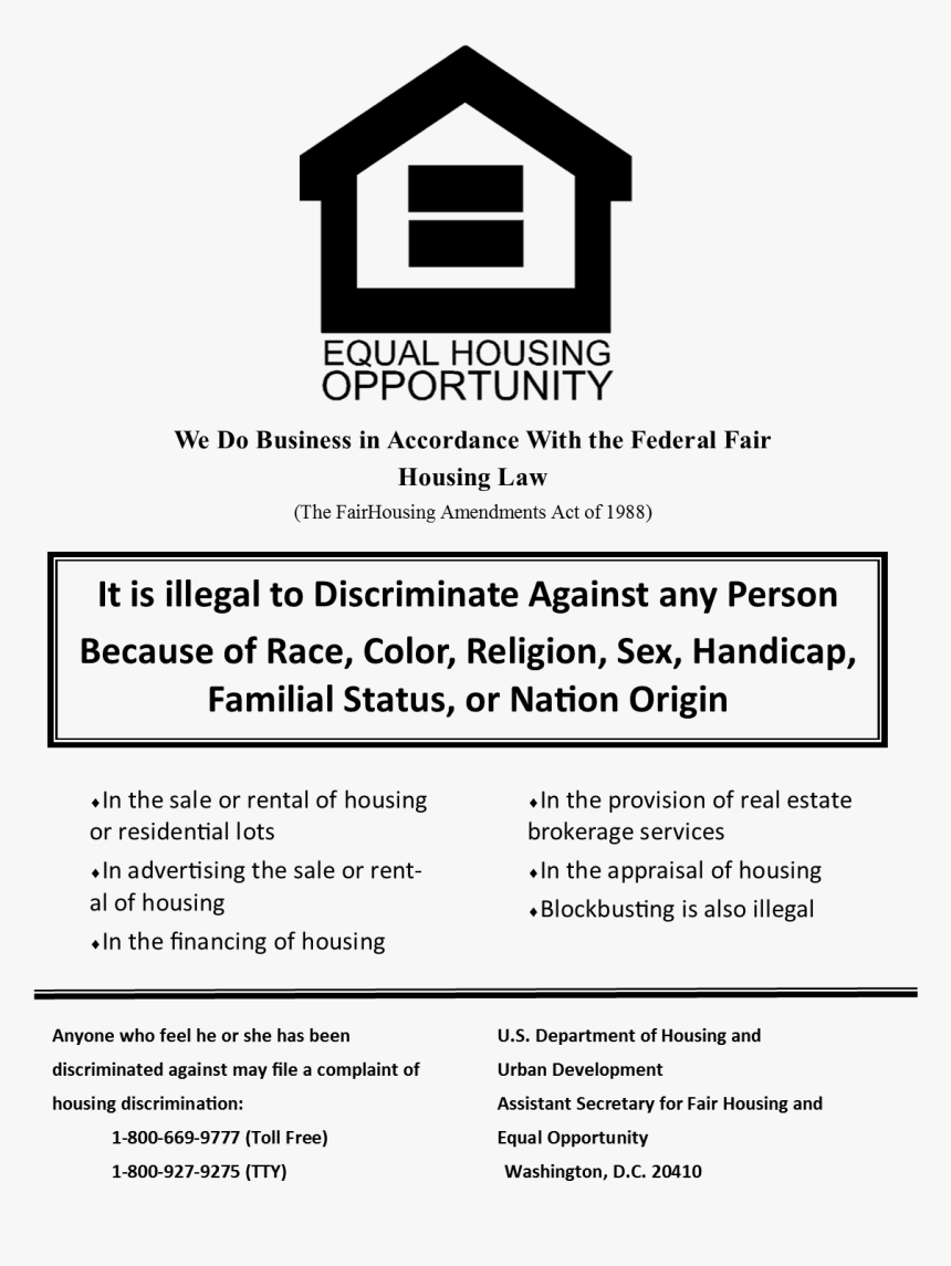 Equal Housing Opportunity, HD Png Download, Free Download