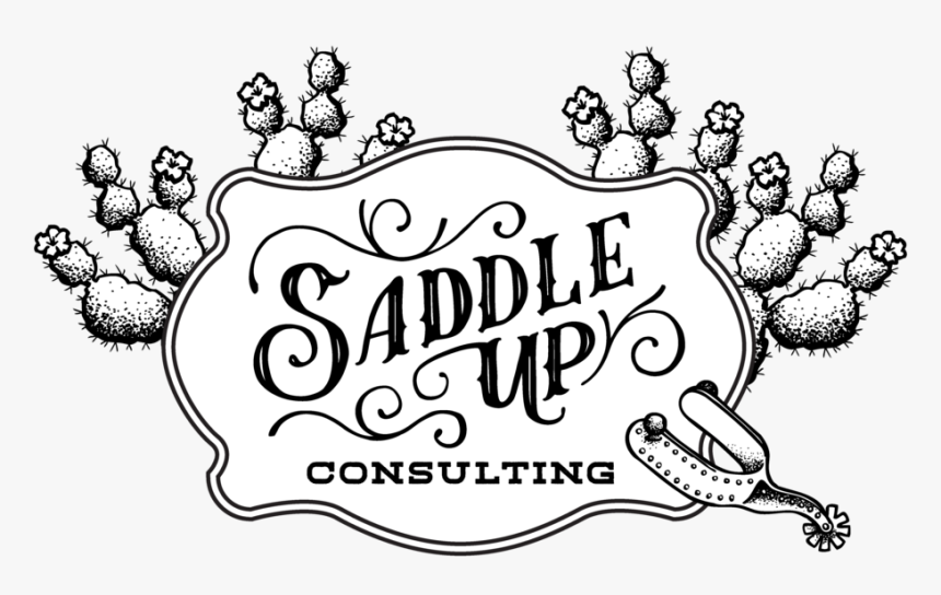 Cacti, And Spurs, And Vintage Western Lettering - Saddle Up Consulting, HD Png Download, Free Download