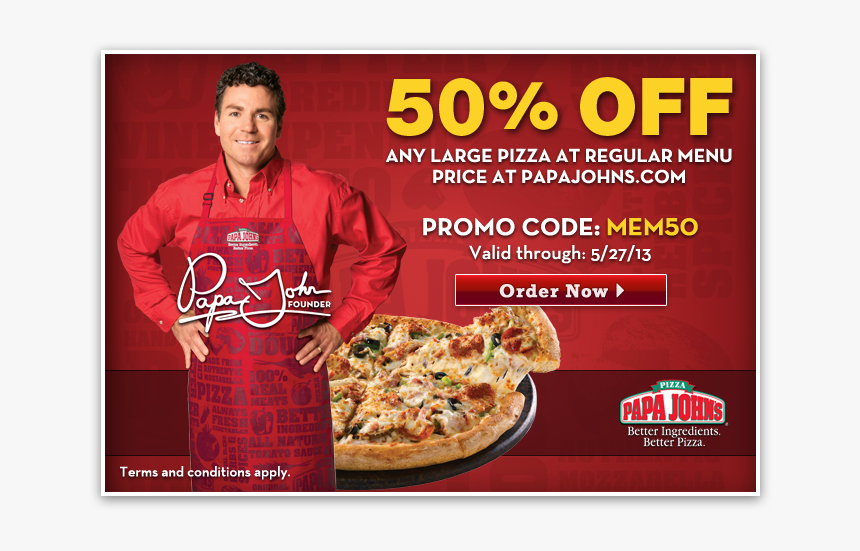 Top Coupons - Papa Johns Promo Code Uk, HD Png Download, Free Download