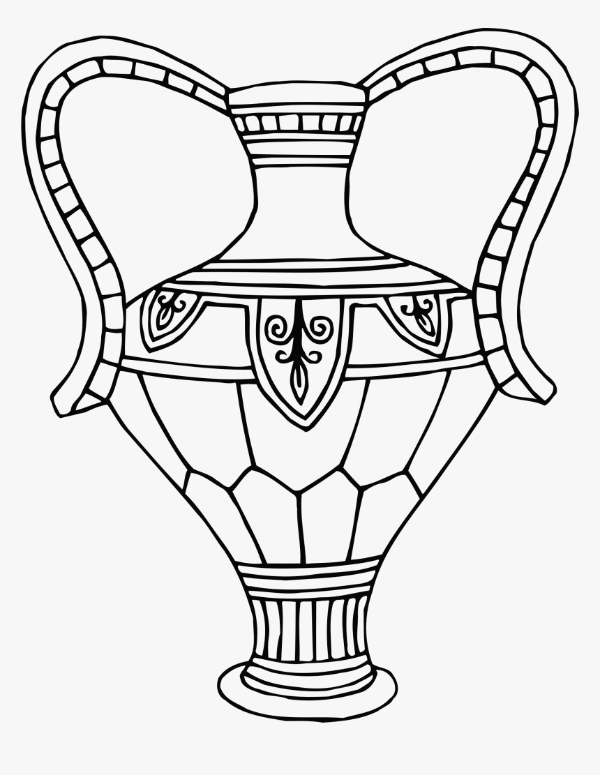 Vase 12 Line Drawing Clip Arts - Vase Art Drawing, HD Png Download, Free Download