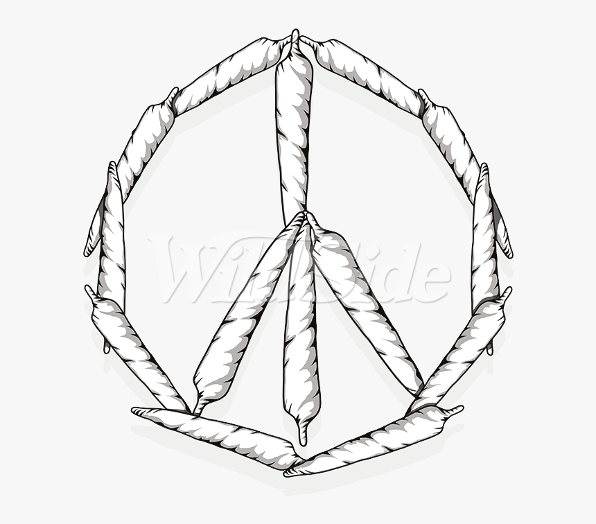 Joint Peace Sign - Sketch, HD Png Download, Free Download