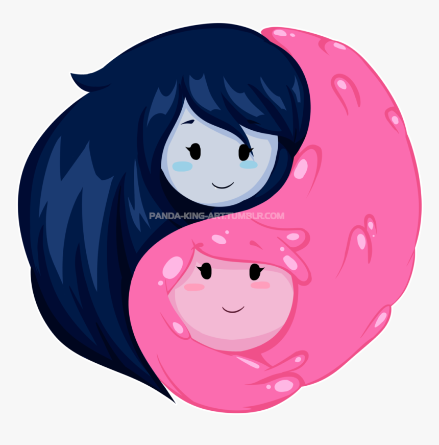 Princess Bubblegum Marceline The Vampire Queen Chewing - Panda Yin And Yang, HD Png Download, Free Download