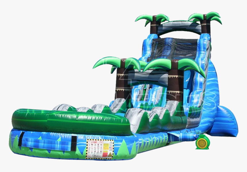 The Blue Crush Inflatable Water Slide And Palms Slip - Palms Water Slide, HD Png Download, Free Download