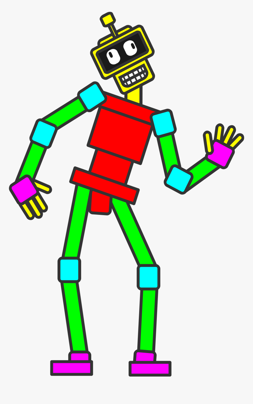 Robots Clipart Rectangle - Robot Using 2d Shapes, HD Png Download, Free Download