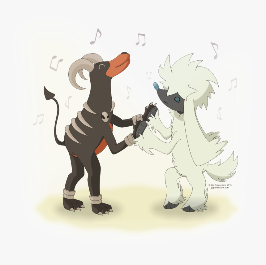 Houndoom And Furfrou Dancing - Cartoon, HD Png Download, Free Download