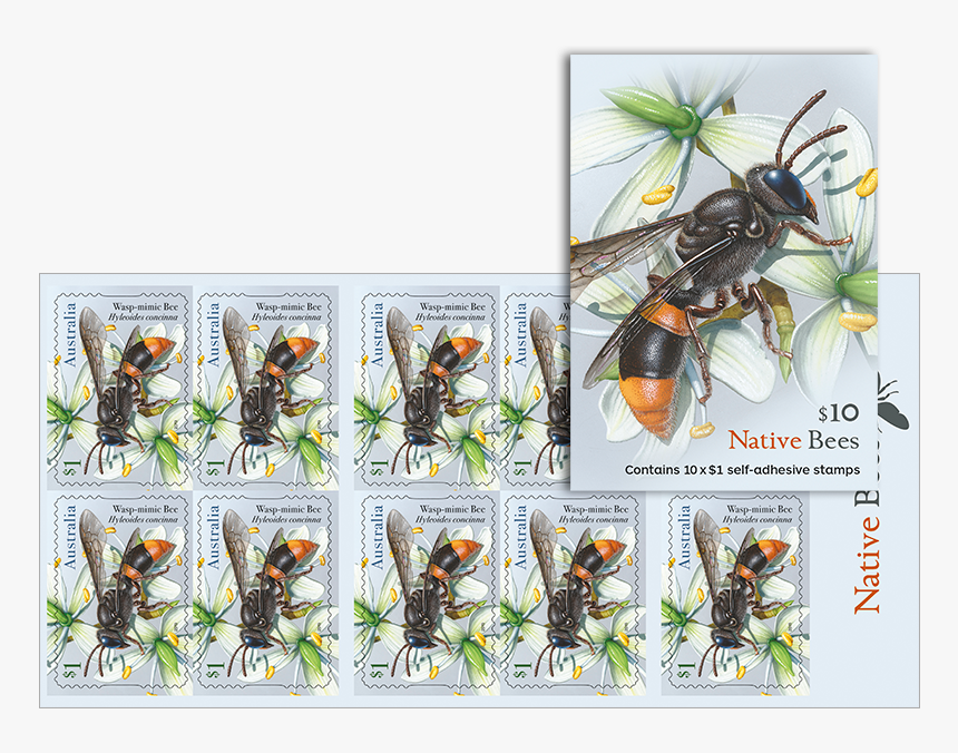 Booklet Of 10 $1 Wasp-mimic Bee Stamps Product Photo - Hornet, HD Png Download, Free Download