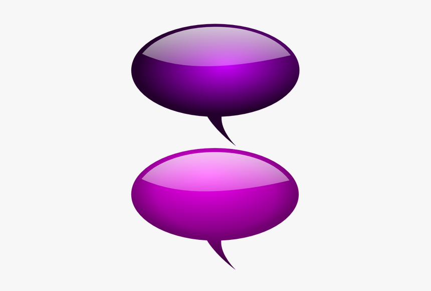 Purple Speech Bubbles With Reflections Vector Drawing - Purple Speech Bubble Png, Transparent Png, Free Download