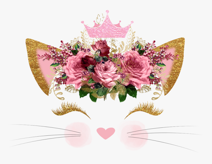 #corona #flores #kawaii #cute #gato #cat #blue #gold - Corona De Flores Png, Transparent Png, Free Download