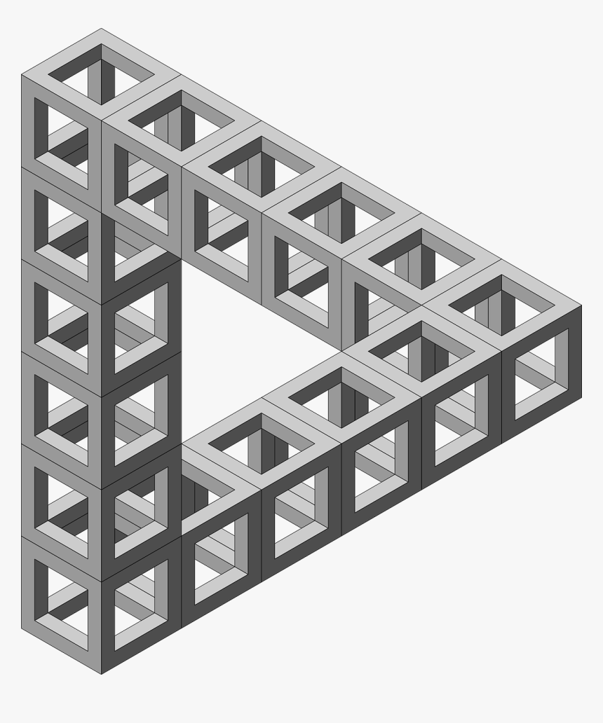Transparent Penrose Triangle Png - Impossible Triangle Optical Illusion, Png Download, Free Download