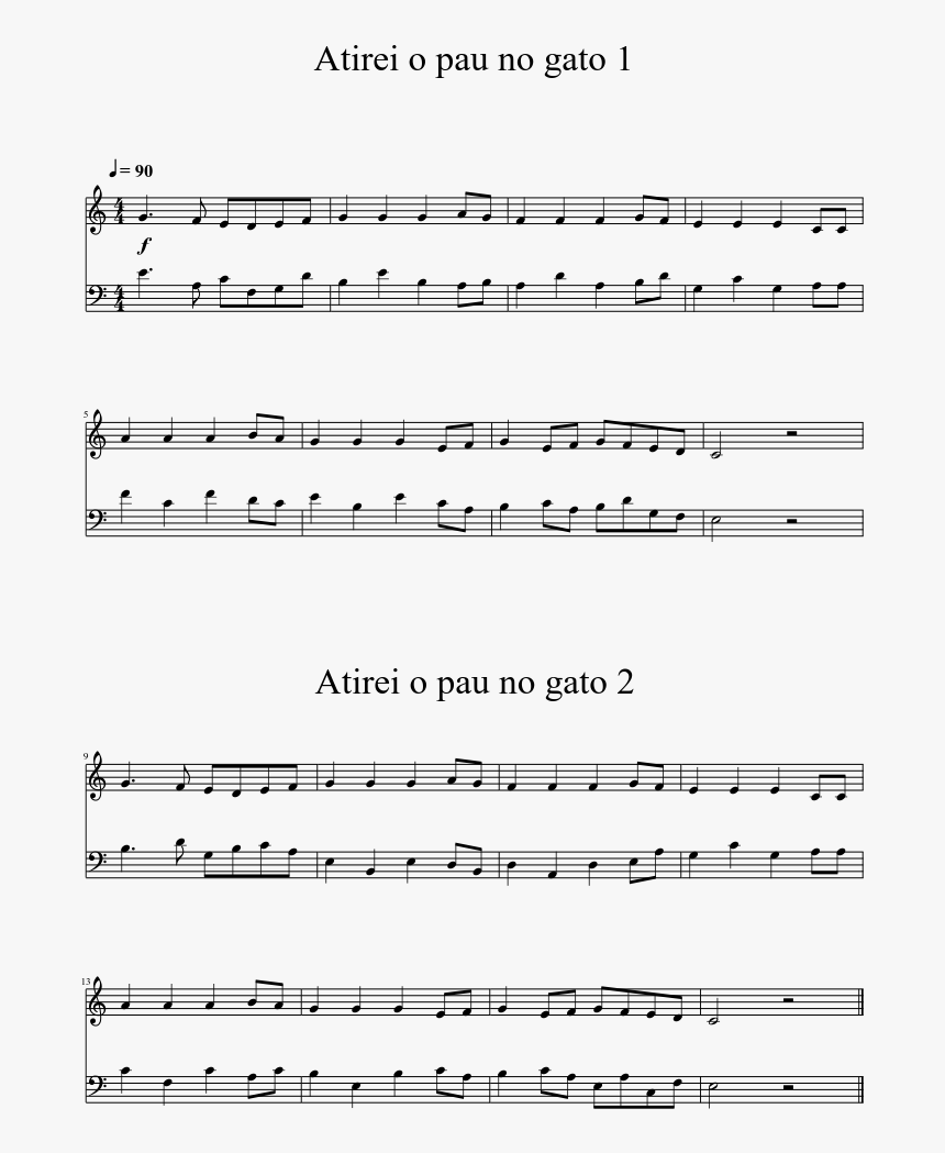 Atirei O Pau No Gato Partitura, HD Png Download, Free Download