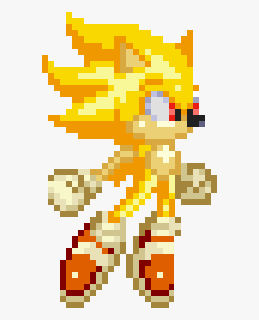 Sonic Sprite Png Clip Art - Super Sonic The Hedgehog Sprite, Transparent Pn...
